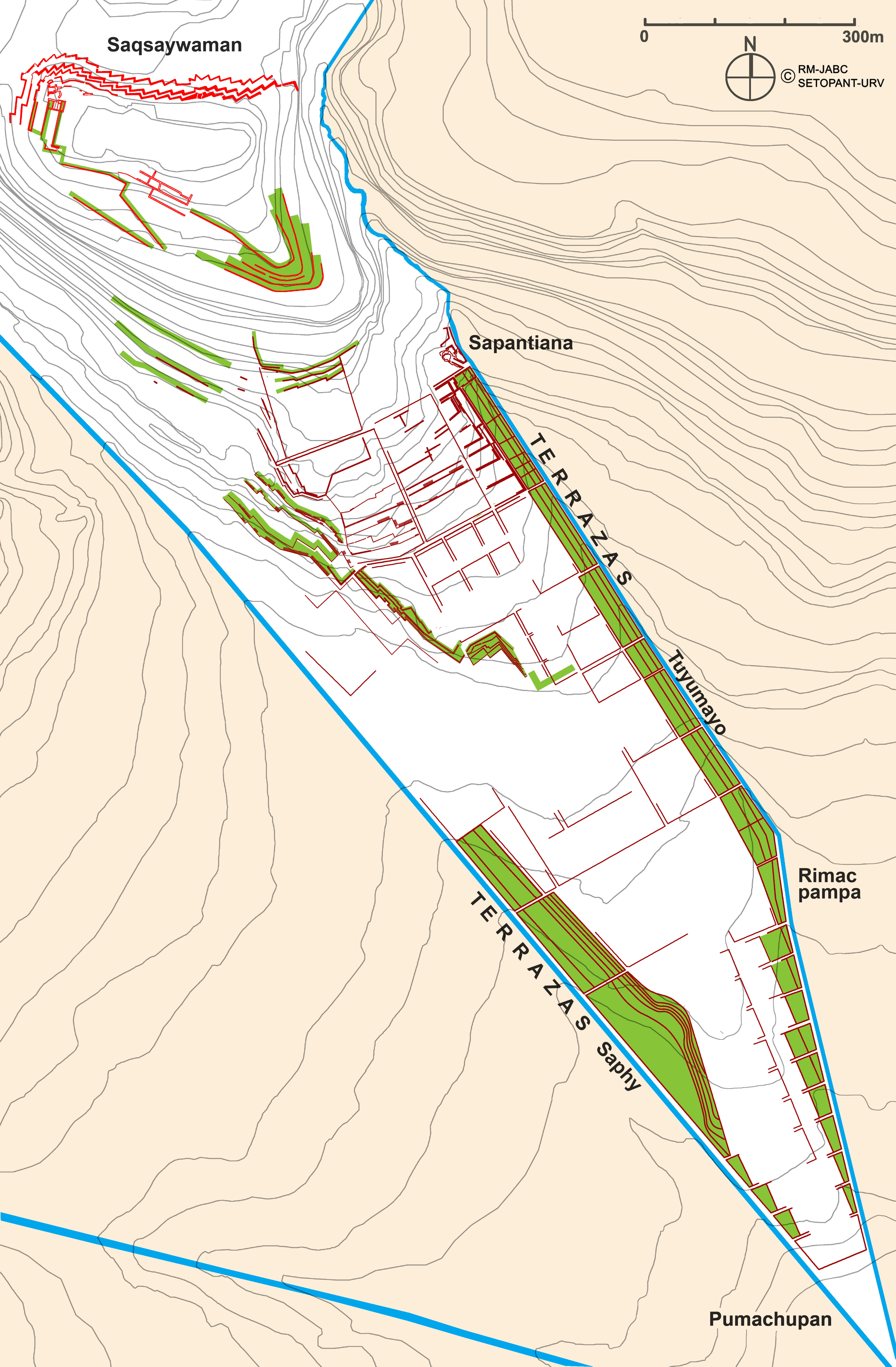 Figura 3.7 Reconstrucción del sistema de terrazas Inkas del Cusco